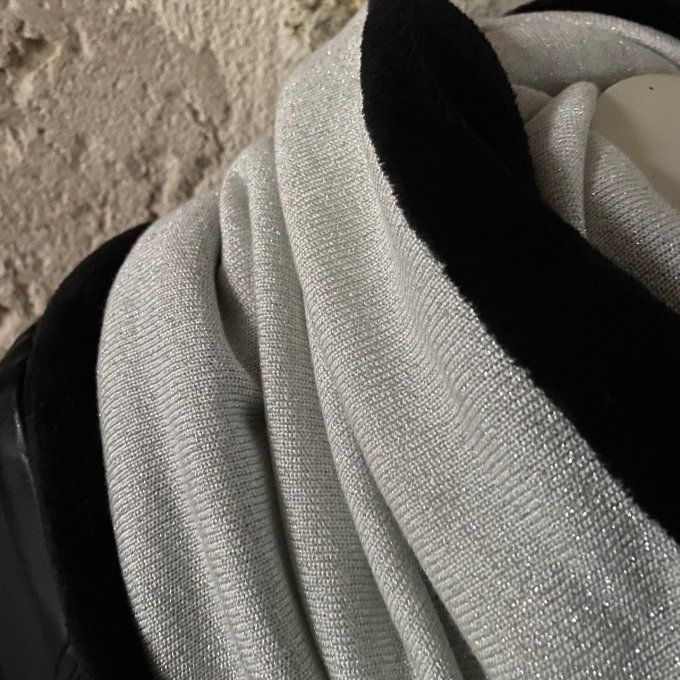 Snood XXL Soft Lurex argenté