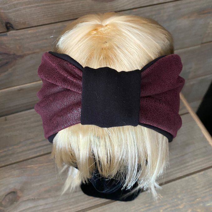 Bandeau cache oreilles Simili Bordeaux