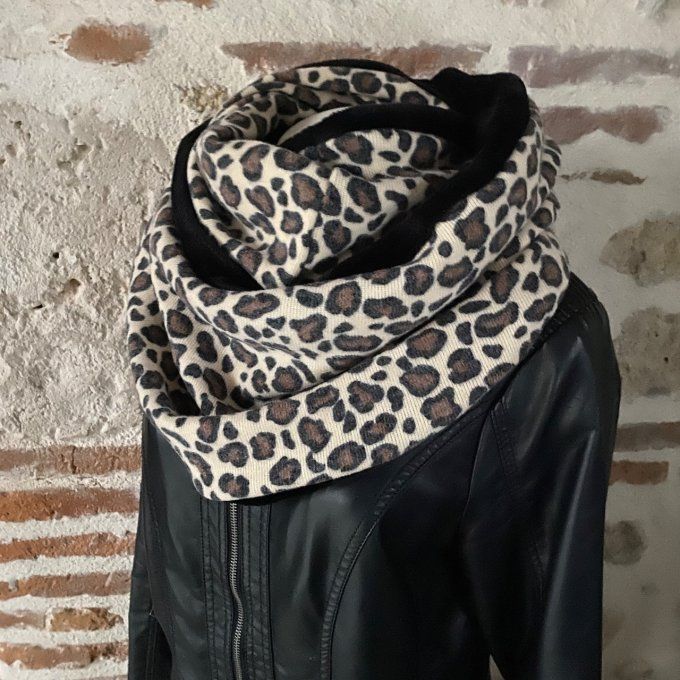 Snood XXL Maille Léopard