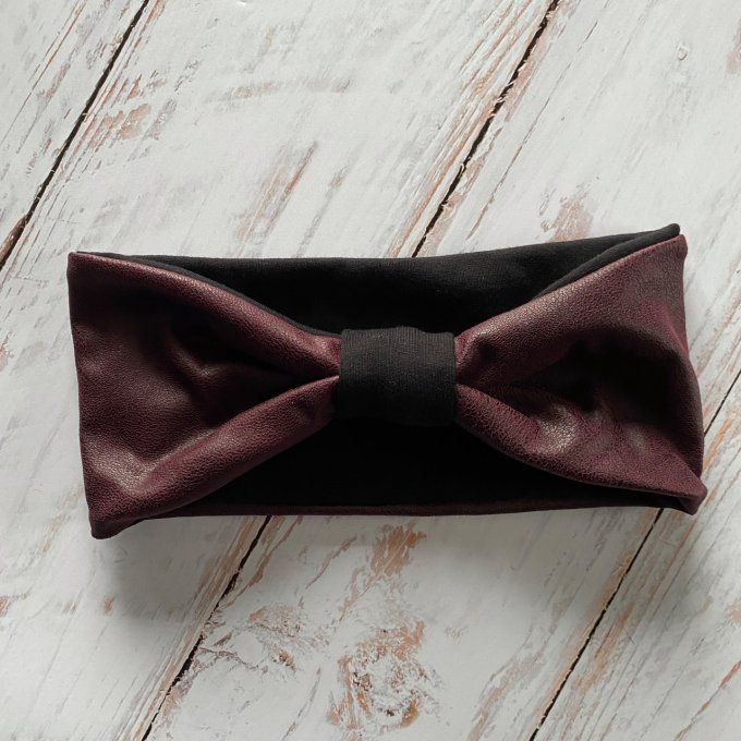 Bandeau cache oreilles Simili Bordeaux