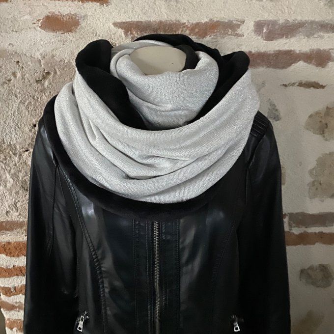 Snood XXL Soft Lurex argenté