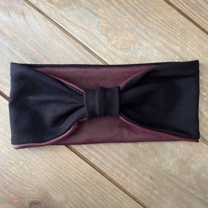Bandeau cache oreilles Simili Bordeaux