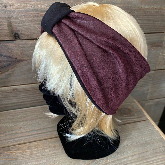 Bandeau cache oreilles Simili Bordeaux