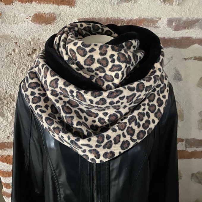Snood XXL Maille Léopard