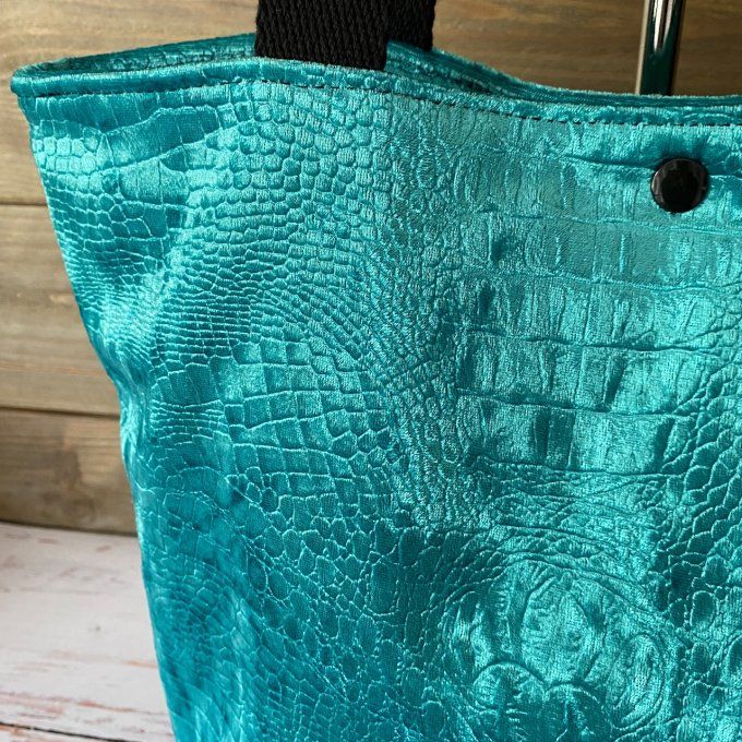 Le Tote Bag Velours Turquoise
