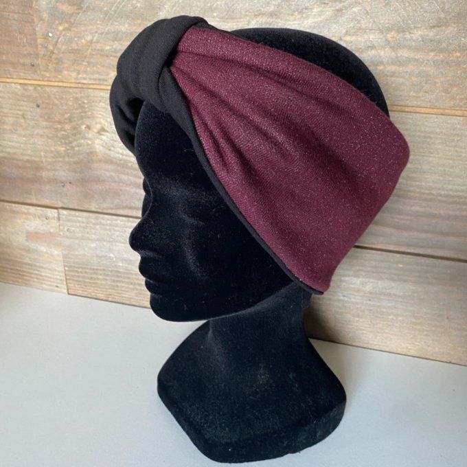 Bandeau cache oreilles Bordeaux paillettes