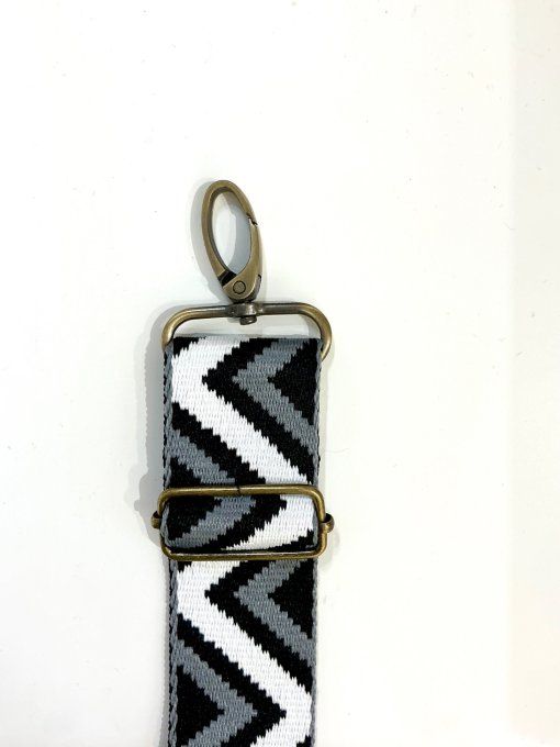 Sangle Ethnique Gris- Blanc