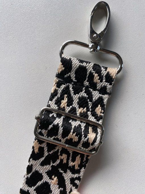 Sangle Léopard noir- beige