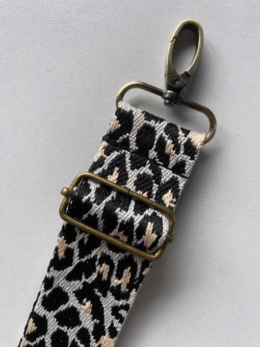 Sangle Léopard noir- beige