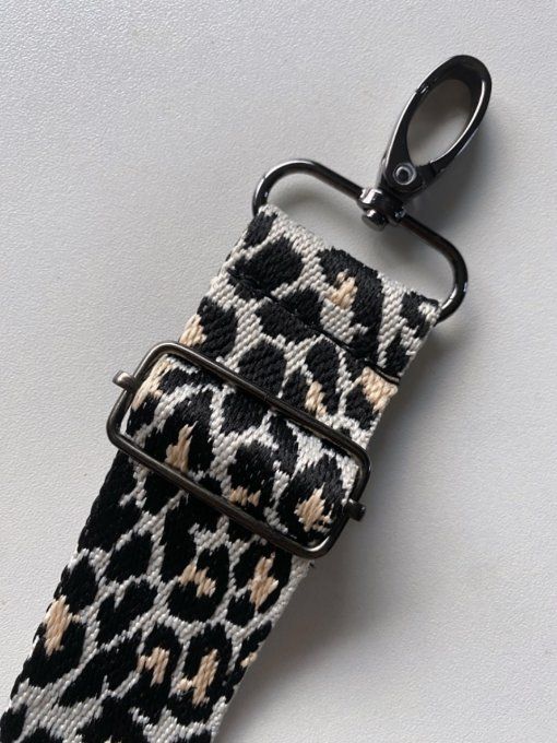 Sangle Léopard noir- beige