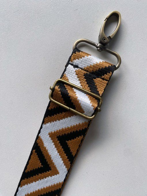 Sangle Ethnique beige- noir