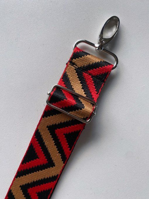 Sangle Ethnique Rouge- Marron