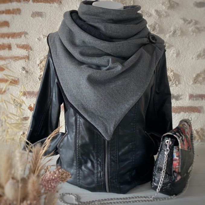 Echarpe chèche Pointoille gris