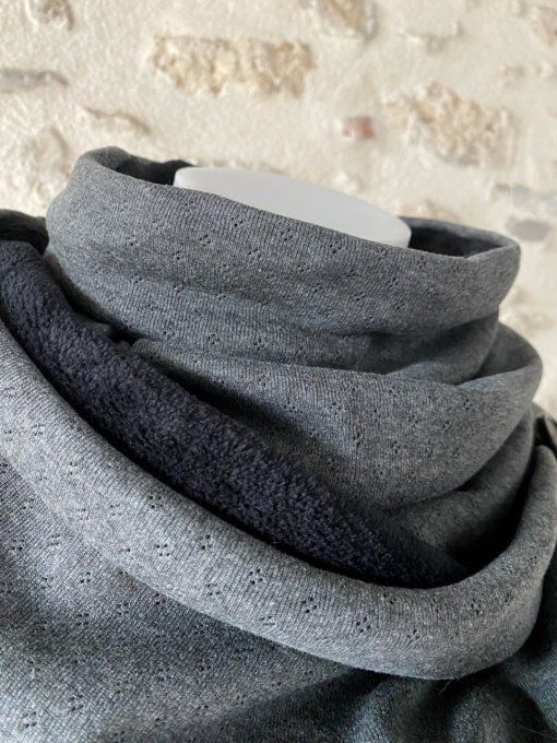 Echarpe chèche Pointoille gris