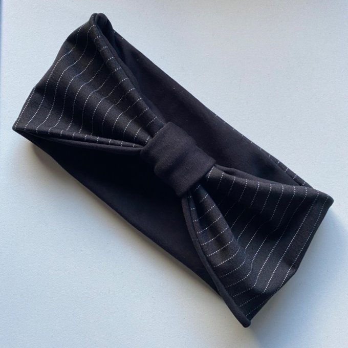 Bandeau cache oreilles Noir rayé