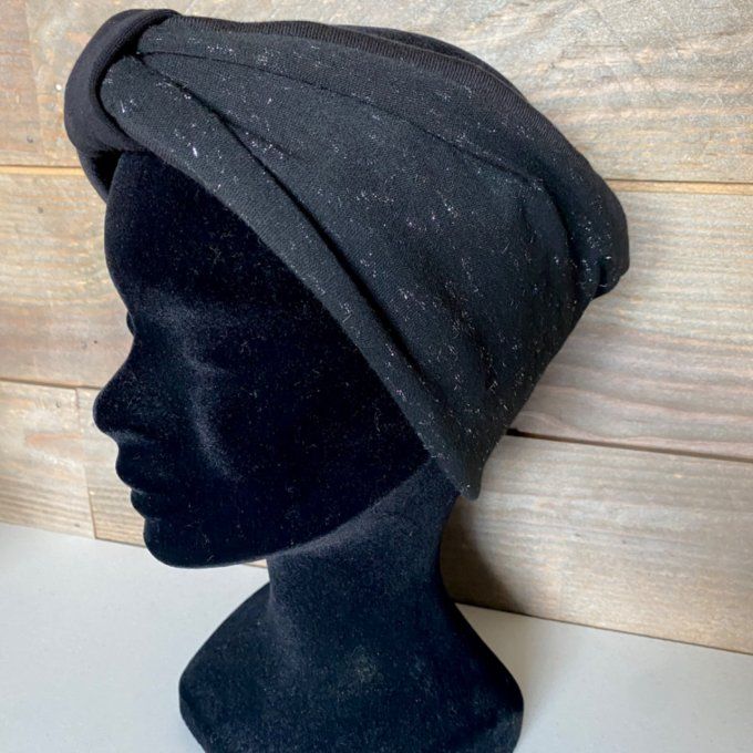 Bandeau cache oreilles Noir pailleté