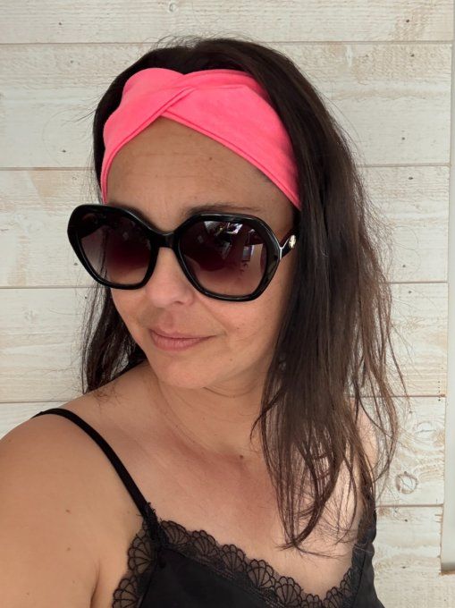 Le Bandeau Twisté Uni rose