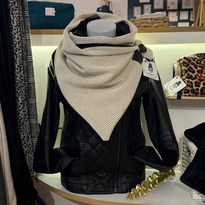 Echarpe chèche beige doré