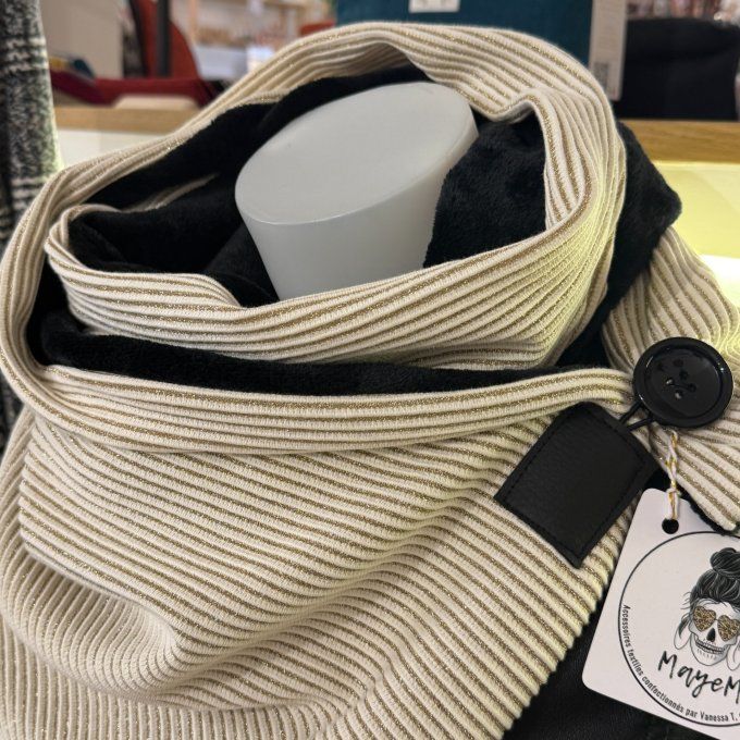 Echarpe chèche beige doré