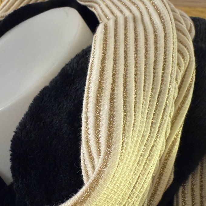 Echarpe chèche beige doré