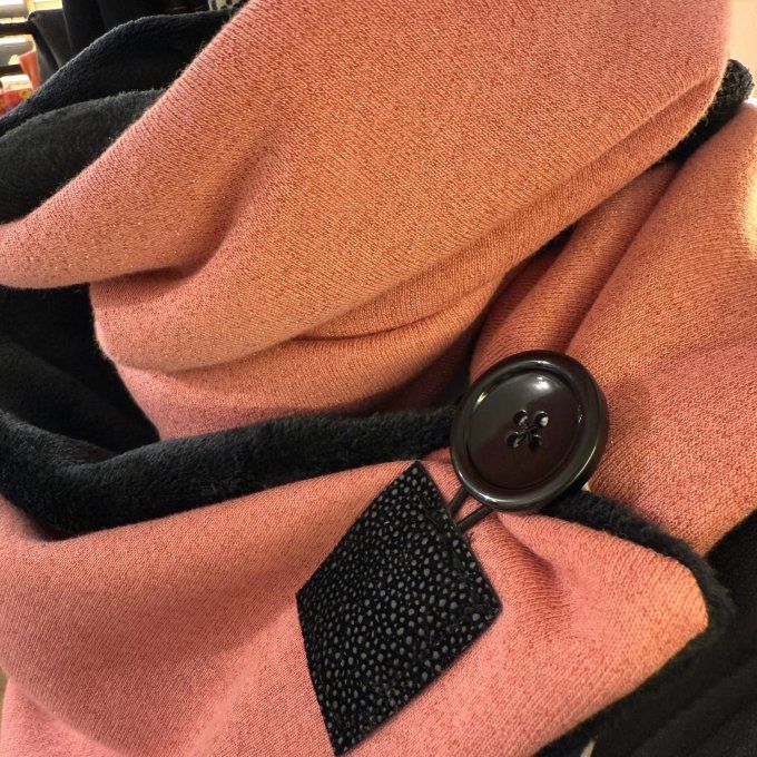 Echarpe chèche rose pailleté 