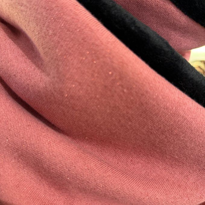 Echarpe chèche rose pailleté 