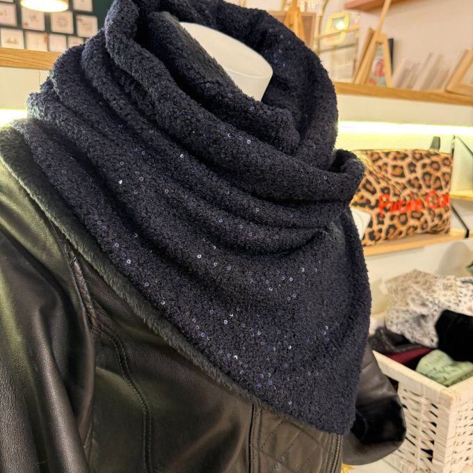 Echarpe chèche bleu nuit