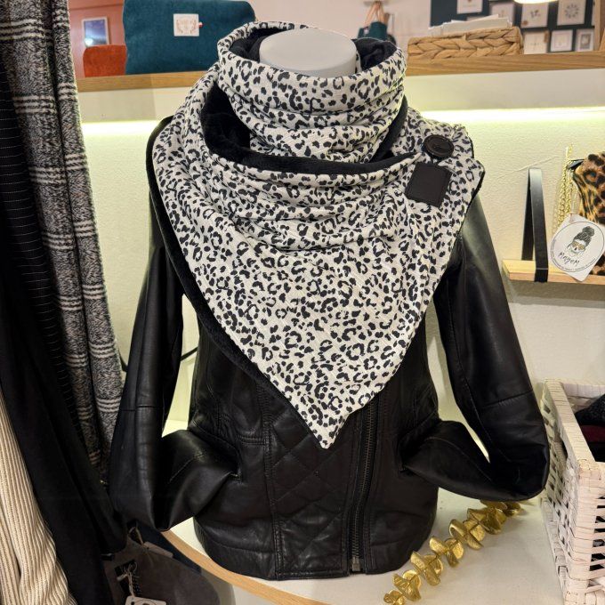 Echarpe chèche léopard