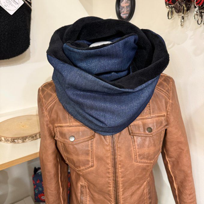 Snood XXL Bleu lurex