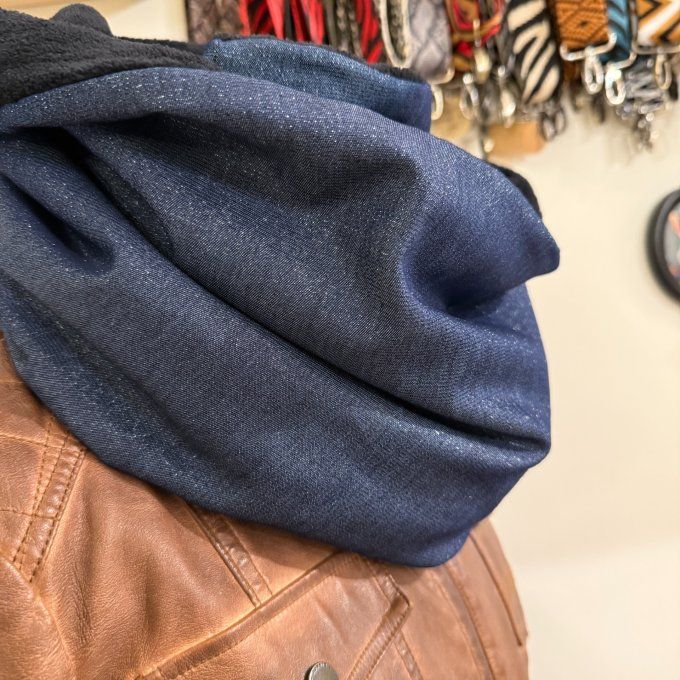 Snood XXL Bleu lurex