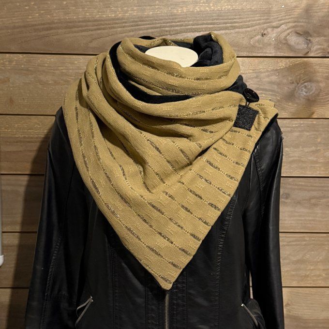 Echarpe chèche gold stripes