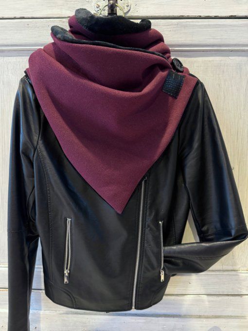 Echarpe chèche bordeaux paillette