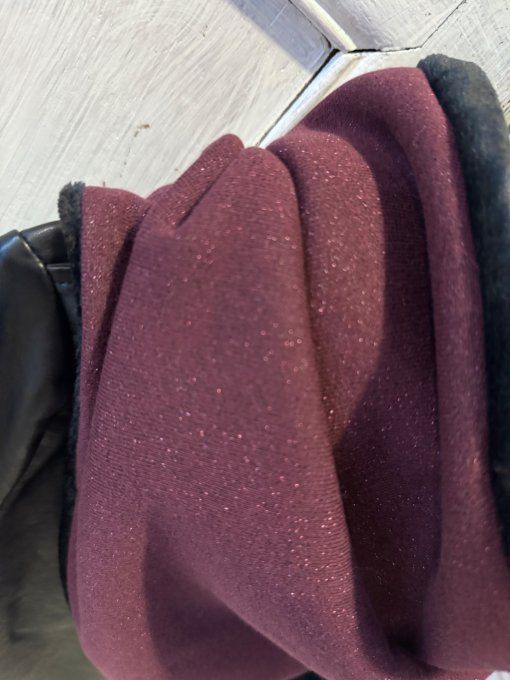 Echarpe chèche bordeaux paillette