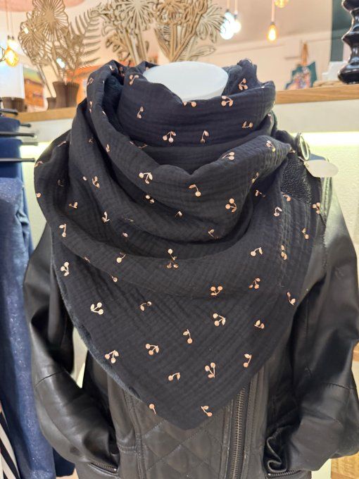 Echarpe chèche cerises