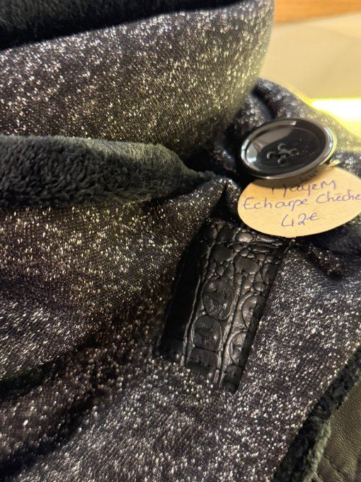 Echarpe chèche noire pailletée