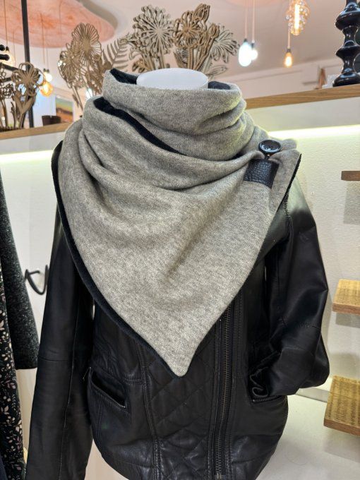 Echarpe chèche lainage gris
