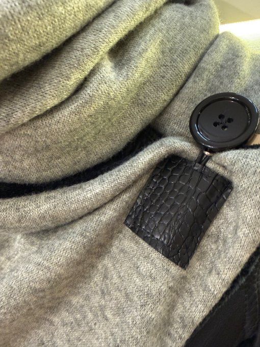 Echarpe chèche lainage gris