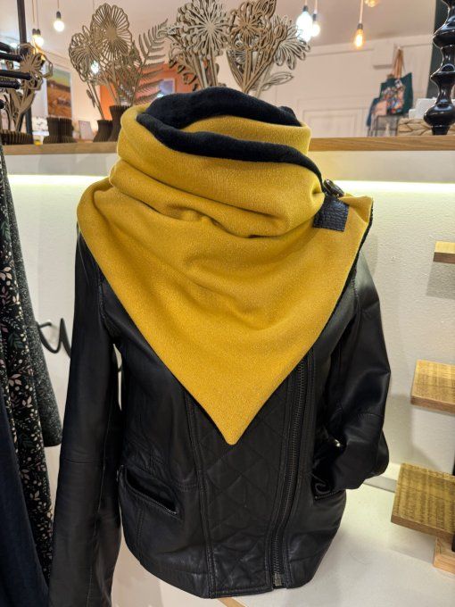 Echarpe chèche moutarde pailleté