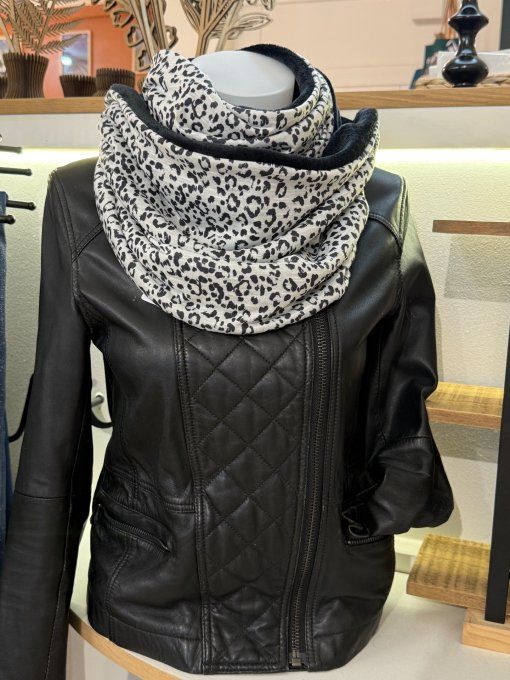 Snood XXL léopard double gaze