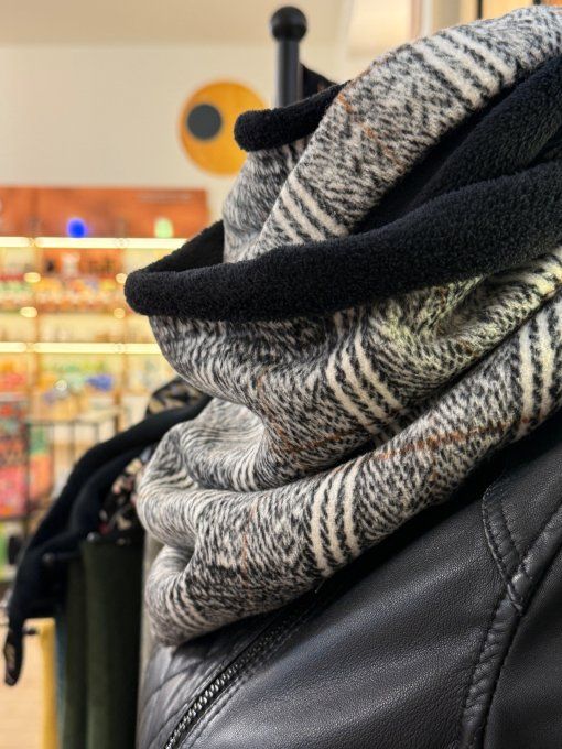 Snood XXL maille Prince de Galles