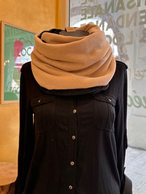 Snood XXL rose poudré pailleté