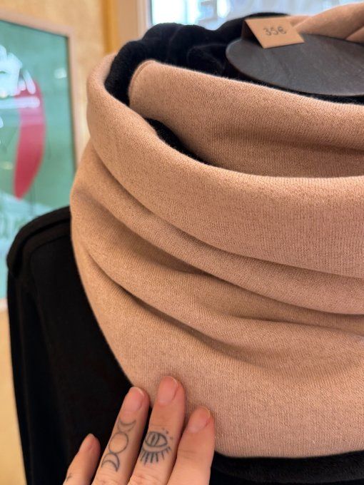 Snood XXL rose poudré pailleté