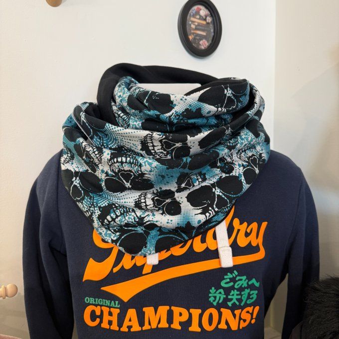 Snood XXL Blue Skulls