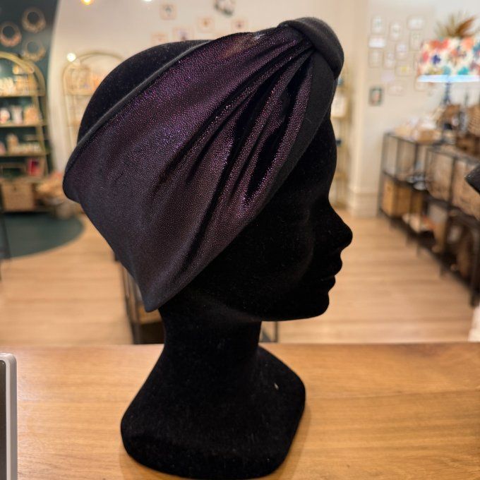 Bandeau cache oreilles Violet pailleté