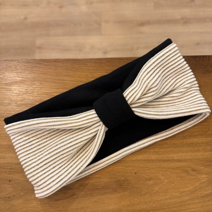 Bandeau cache oreilles Rayé doré