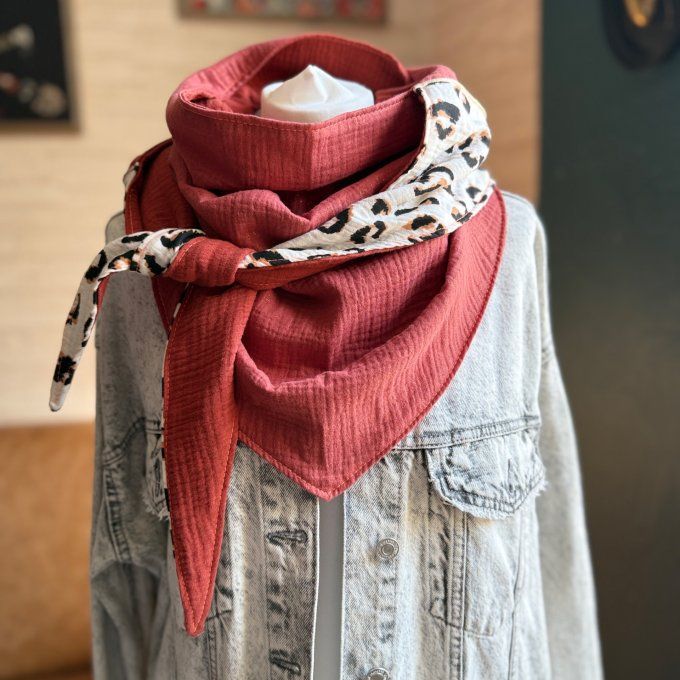 Foulard chèche Brique Irisé