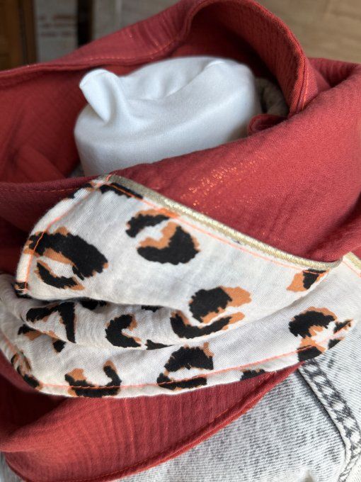 Foulard chèche Brique Irisé