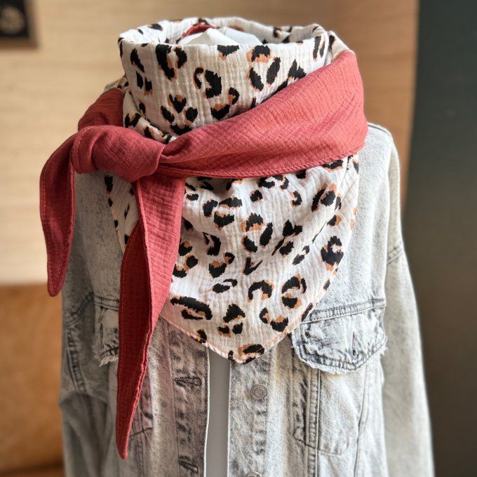 Foulard chèche Léopard Fauve