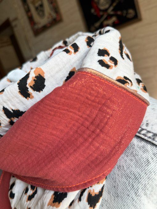 Foulard chèche Léopard Fauve