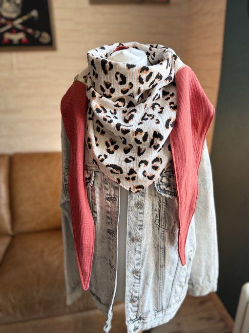 Foulard chèche Léopard Fauve